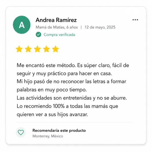 Testimonio de madre sobre Aprende a Leer en 15 Minutos al Día